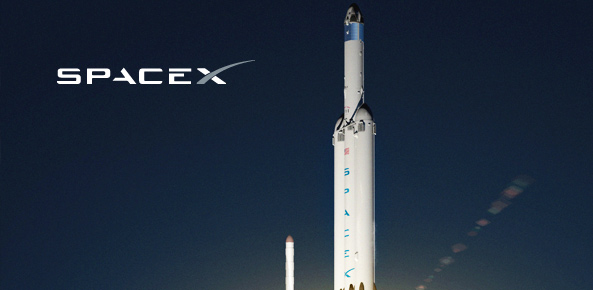 SpaceX Rocket ready for launch in Cocoa Beach