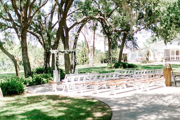 outdoor wedding ceremony space at Up the Creek Farms
